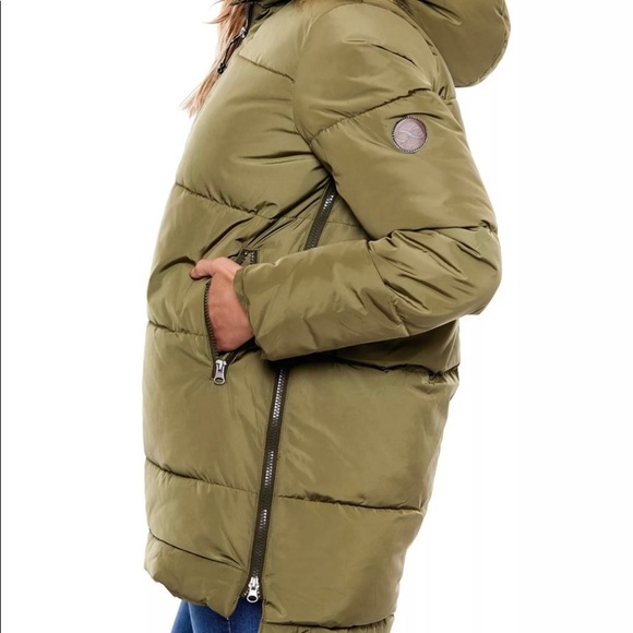 Soft Touch Nylon Quilted Faux Fur Hooded Jacket - Picture 2 of 6